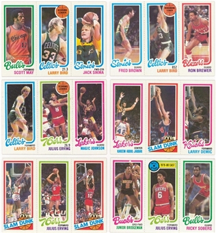 1980/81 Topps Basketball High Grade Partial Set (89/176) Including Bird/Erving/Johnson Rookie Card!